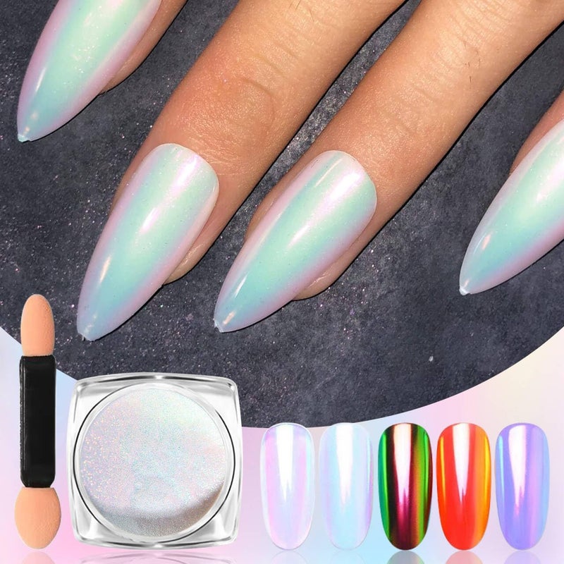 Vonrui 1 Box Holographic Nail Glitter Powder Rainbow Color Neon Effect Nail Art Flakes Decoration Chrome Nail Powder Dust Tip Manicure - Image 2